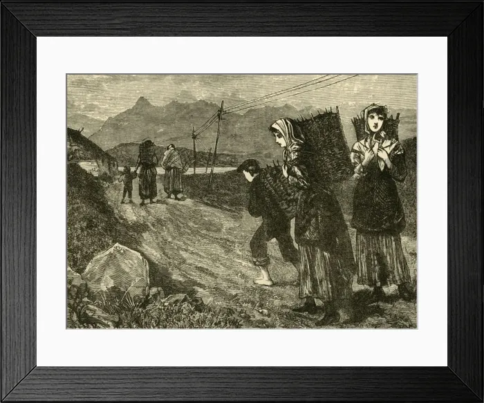 Framed Print : Natives Going for Peat, 1898. Creator: Unknown Framed Print : Natives Going for Peat, 1898. Creator: Unknown