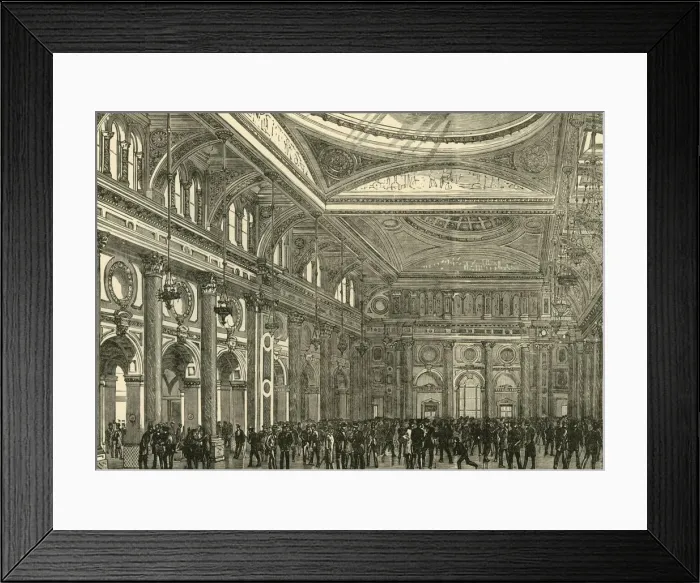 Framed Print : Interior of the Royal Exchange, 1898. Creator: Unknown Framed Print : Interior of the Royal Exchange, 1898. Creator: Unknown
