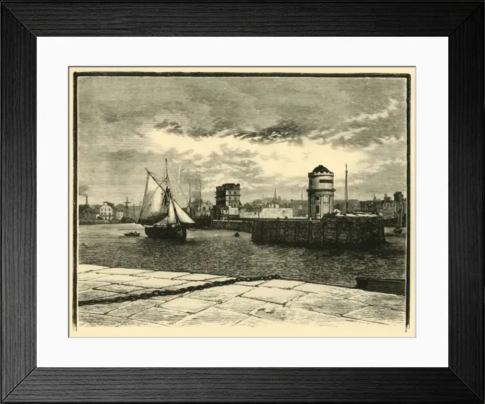 Framed Print : Entrance to Douglas Harbour, 1898. Creator: Unknown Framed Print : Entrance to Douglas Harbour, 1898. Creator: Unknown