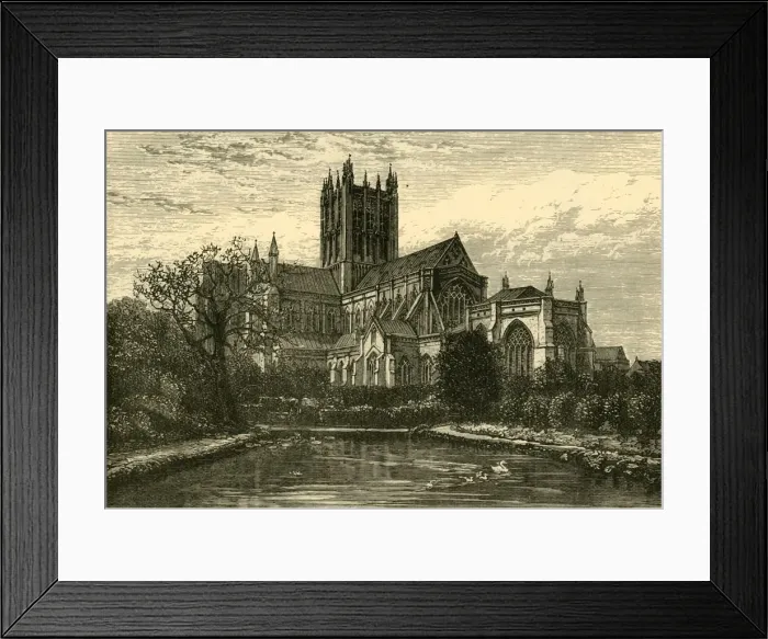 Framed Print : The Cathedral, from the Swan Pool, 1898. Creator: Unknown Framed Print : The Cathedral, from the Swan Pool, 1898. Creator: Unknown