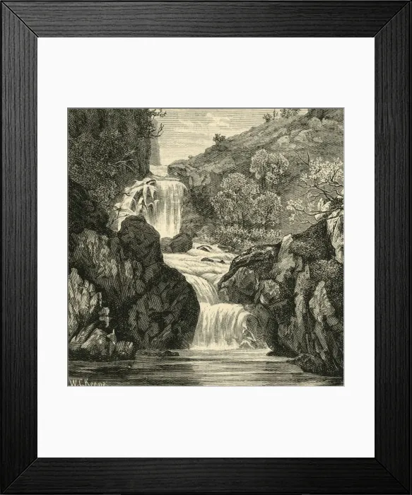 Framed Print : Fall in the Devils Glen, 1898. Creator: Unknown Framed Print : Fall in the Devils Glen, 1898. Creator: Unknown