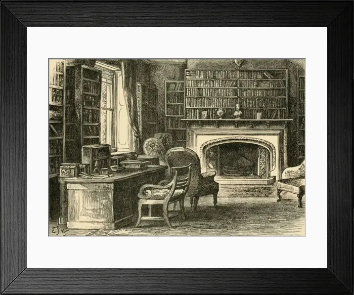 Framed Print : The Study at Hawarden, 1898. Creator: Unknown Framed Print : The Study at Hawarden, 1898. Creator: Unknown