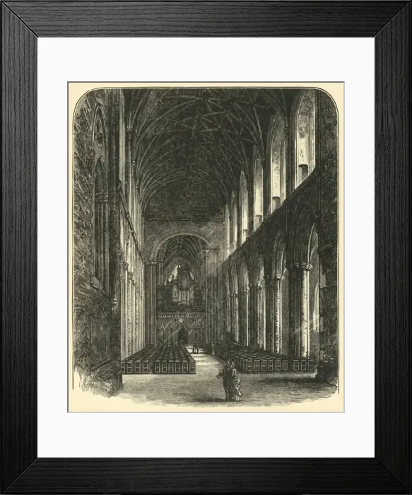 Framed Print : The Nave, Nipon Minster, Looking East, 1898. Creator: Unknown Framed Print : The Nave, Nipon Minster, Looking East, 1898. Creator: Unknown