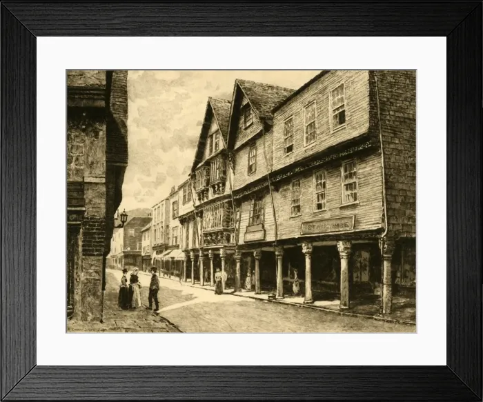 Framed Print : The Butterwalk, Dartmouth, 1898. Creator: Unknown Framed Print : The Butterwalk, Dartmouth, 1898. Creator: Unknown