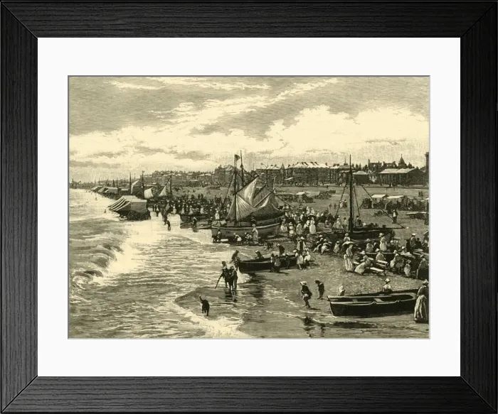 Framed Print : The Beach, Yarmouth, 1898. Creator: Unknown Framed Print : The Beach, Yarmouth, 1898. Creator: Unknown
