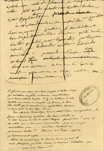 Rough draft of text for inclusion in Le Moniteur Universel, 16 April 1801, (1921)