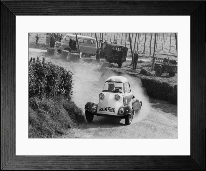 Framed Print : Messerschmitt, K. Piper at Bodiam hill climb 1961. Creator: Unknown Framed Print : Messerschmitt, K. Piper at Bodiam hill climb 1961. Creator: Unknown