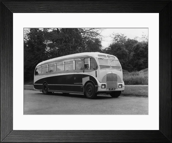 Framed Print : 1951 Daimler CVD6 coach with Burlingham body. Creator: Unknown Framed Print : 1951 Daimler CVD6 coach with Burlingham body. Creator: Unknown