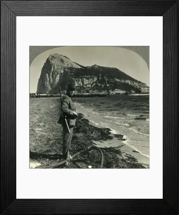 Framed Print : The Rock of Gibraltar, Great Britains Stronghold at the Tip of Spain, c1930s. Creator: Unknown Framed Print : The Rock of Gibraltar, Great Britains Stronghold at the Tip of Spain, c1930s. Creator: Unknown