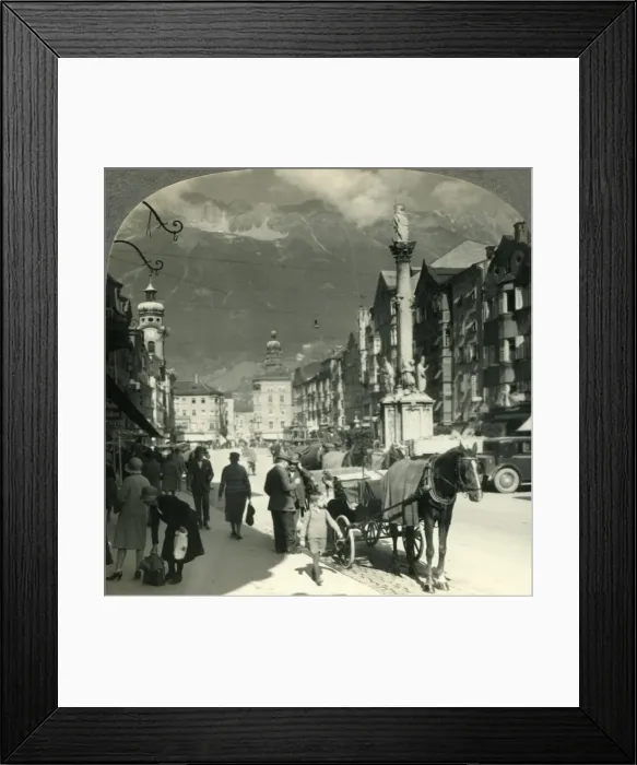 Framed Print : Maria-Theresien Strasse and Pillar of St. Anne, Insbruck, Austria, c1930s. Creator: Unknown Framed Print : Maria-Theresien Strasse and Pillar of St. Anne, Insbruck, Austria, c1930s. Creator: Unknown