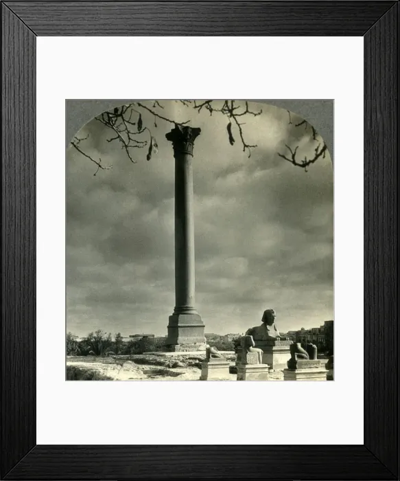 Framed Print : Pompeys Pillar, a Landmark for Sailors, and Sphinxes (Recently Unearthed), Alexandria Framed Print : Pompeys Pillar, a Landmark for Sailors, and Sphinxes (Recently Unearthed), Alexandria