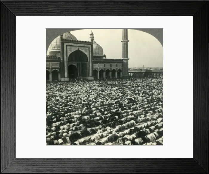Framed Print : Devout Mohammedans Prostrate at Prayer Time - Jama Masjid, Indias Greatest Mosque Framed Print : Devout Mohammedans Prostrate at Prayer Time - Jama Masjid, Indias Greatest Mosque