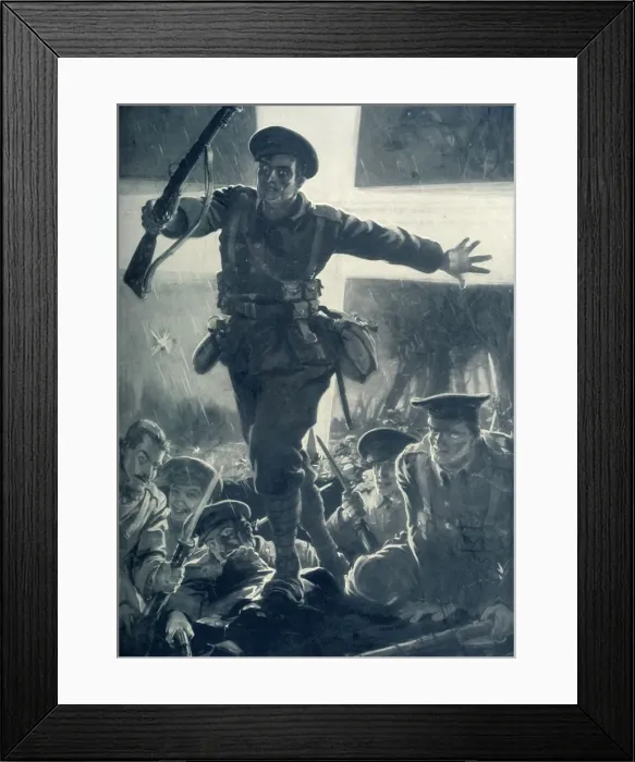 Framed Print : Flashing the Signal to Charge by Searchlight, 1915. Creator: Unknown Framed Print : Flashing the Signal to Charge by Searchlight, 1915. Creator: Unknown