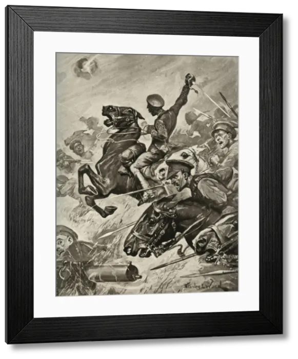 Framed Print : Dashing Dragoon Guards Rout German Infantry in the Great Advance, 1916. Creator: Unknown Framed Print : Dashing Dragoon Guards Rout German Infantry in the Great Advance, 1916. Creator: Unknown