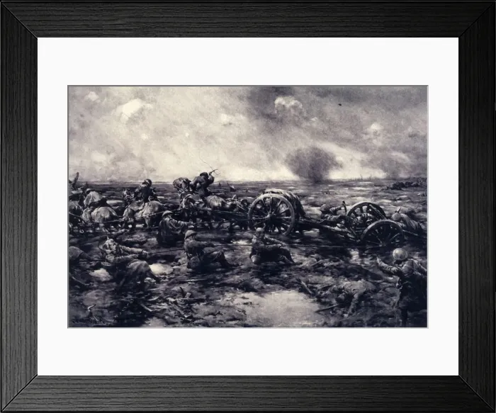 Framed Print : Difficulties of Gun Transport: Man Power Reinforces Horse Power, 1917. Creator: Unknown Framed Print : Difficulties of Gun Transport: Man Power Reinforces Horse Power, 1917. Creator: Unknown