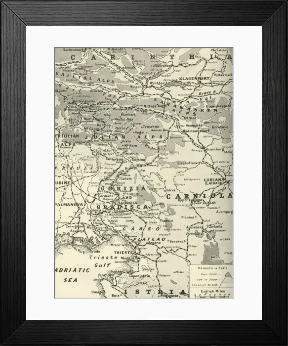 Framed Print : Area of General Cadornas Triumph on the Lower Isonzo, 1917. Creator: Unknown Framed Print : Area of General Cadornas Triumph on the Lower Isonzo, 1917. Creator: Unknown