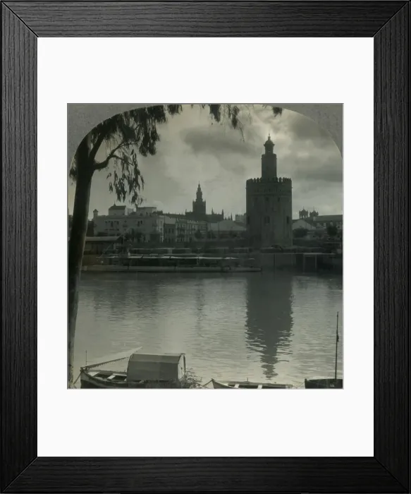 Framed Print : The Tower of Gold and the Cathedral from across the Guadalquivir River, Seville, Spain, c1930s Framed Print : The Tower of Gold and the Cathedral from across the Guadalquivir River, Seville, Spain, c1930s
