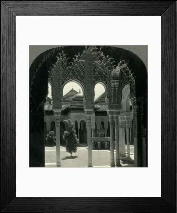 Framed Print : Court of the Lions, Alhambra Palace, Granada, Spain, c1930s. Creator: Unknown Framed Print : Court of the Lions, Alhambra Palace, Granada, Spain, c1930s. Creator: Unknown