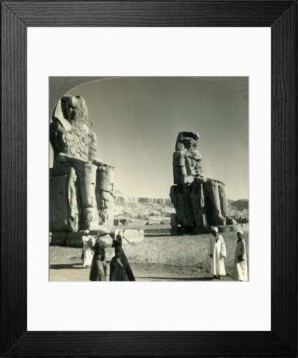 Framed Print : Colossal Memnon Statues at Thebes - the Farther One Used to Emit a Cry at Sunrise Framed Print : Colossal Memnon Statues at Thebes - the Farther One Used to Emit a Cry at Sunrise