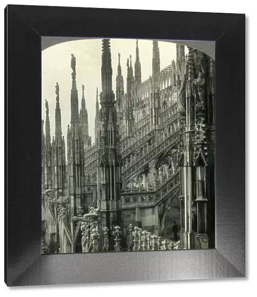 The Cathedral of Milan, Italy - Up among Its Myriad Spires, c1930s. Creator: Unknown
