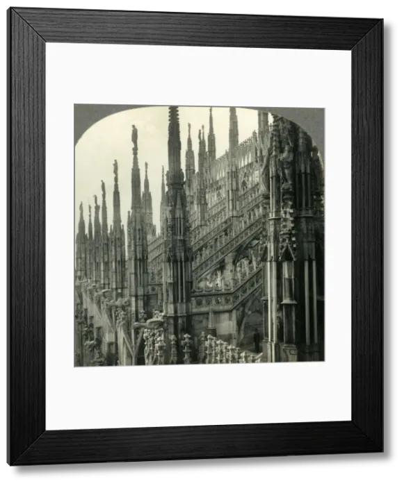 Framed Print : The Cathedral of Milan, Italy - Up among Its Myriad Spires, c1930s. Creator: Unknown Framed Print : The Cathedral of Milan, Italy - Up among Its Myriad Spires, c1930s. Creator: Unknown