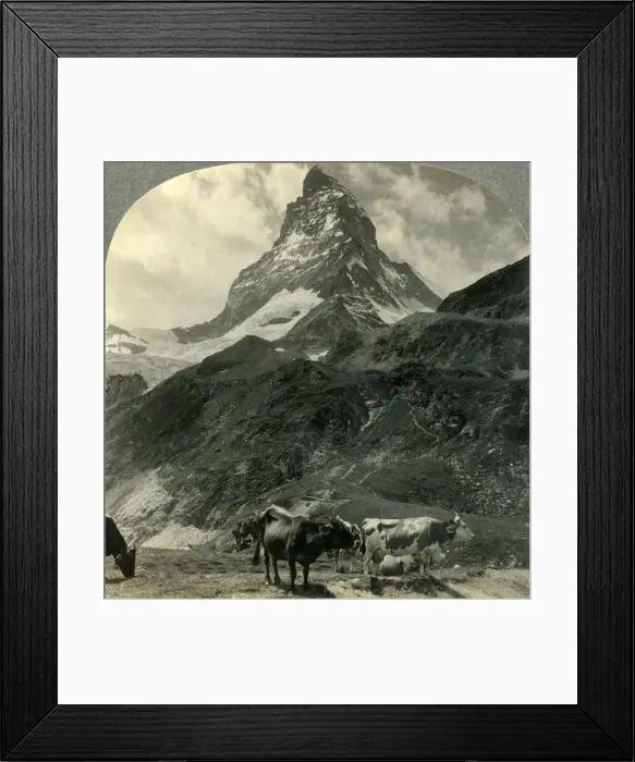 Framed Print : The Majestic Pyramid of the Alps, the Matterhorn, Switzerland, c1930s. Creator: Unknown Framed Print : The Majestic Pyramid of the Alps, the Matterhorn, Switzerland, c1930s. Creator: Unknown