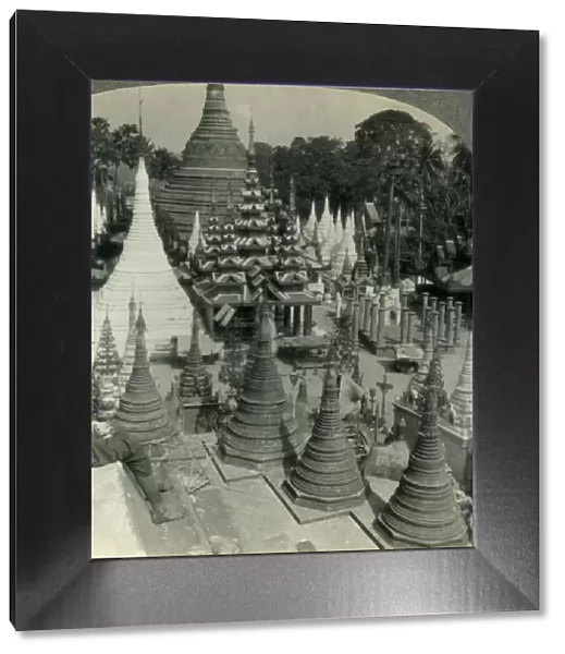 Beautiful and Varied Pagoda Shrines of Shwe Dagon, Rangoon, Burma, c1930s. Creator: Unknown