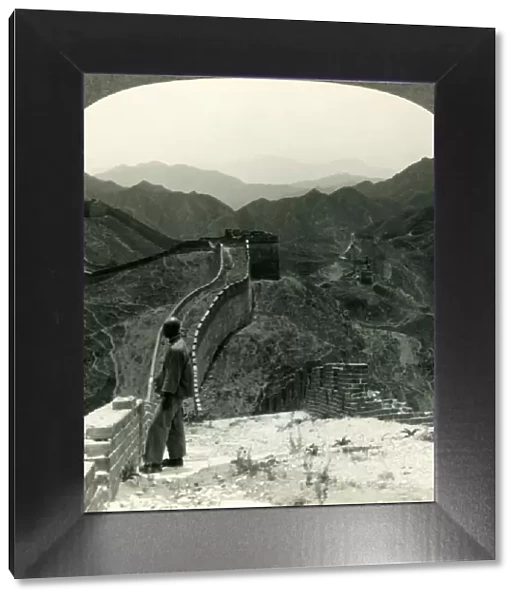 The Great Wall of 10, 000 Li - in the Rugged Hills near Nankow Pass, China, c1930s