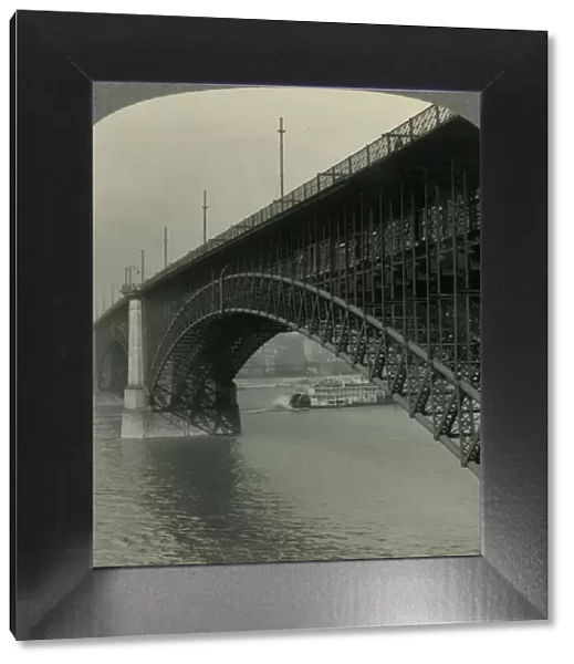 The Ten Million Dollar Eads Bridge over the Mississippi River at St. Louis, Mo. c1930s