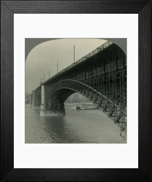 Framed Print : The Ten Million Dollar Eads Bridge over the Mississippi River at St. Louis, Mo. c1930s Framed Print : The Ten Million Dollar Eads Bridge over the Mississippi River at St. Louis, Mo. c1930s