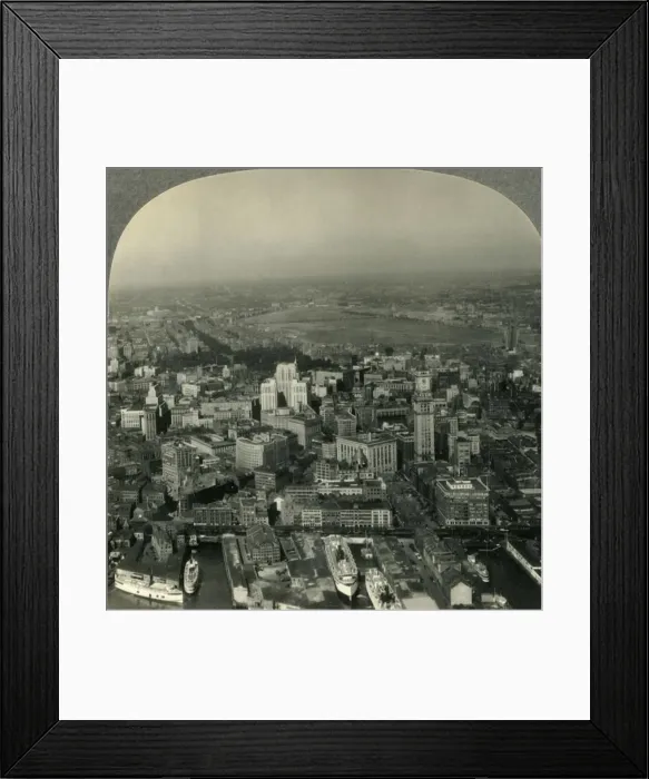 Framed Print : View over Boston, Mass. from an Airplane, c1930s. Creator: Unknown Framed Print : View over Boston, Mass. from an Airplane, c1930s. Creator: Unknown