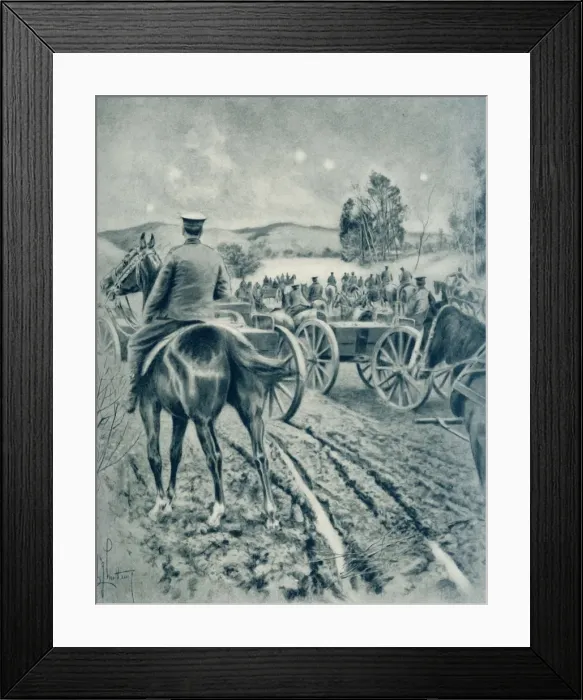 Framed Print : War Behind the Curtain of the Hills, 1916. Creator: Unknown Framed Print : War Behind the Curtain of the Hills, 1916. Creator: Unknown