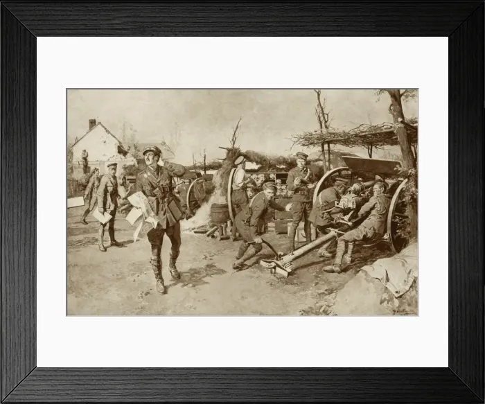 Framed Print : With a British Battery at the Front, 1916. Creator: Unknown Framed Print : With a British Battery at the Front, 1916. Creator: Unknown