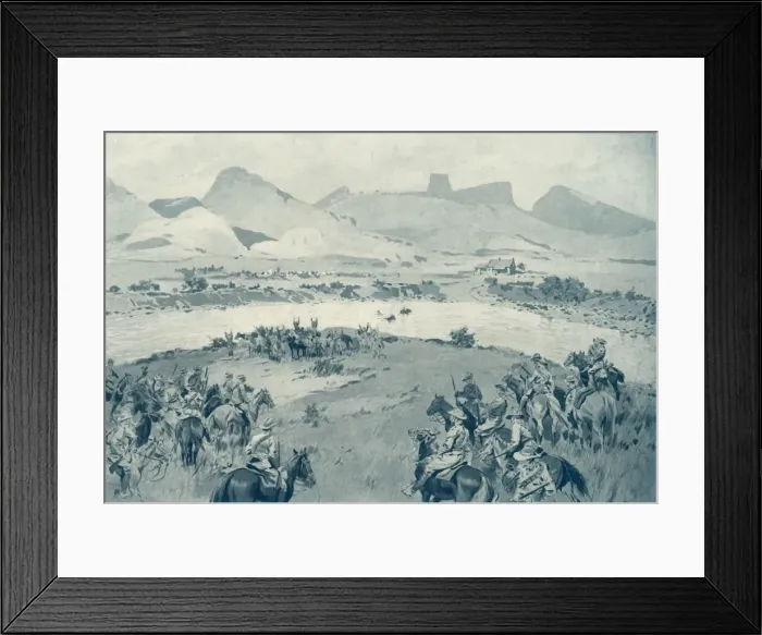 Framed Print : The Last Crossing: Tragic End of the Rebel Beyers while trying to Cross the Vaal River, 1916 Framed Print : The Last Crossing: Tragic End of the Rebel Beyers while trying to Cross the Vaal River, 1916
