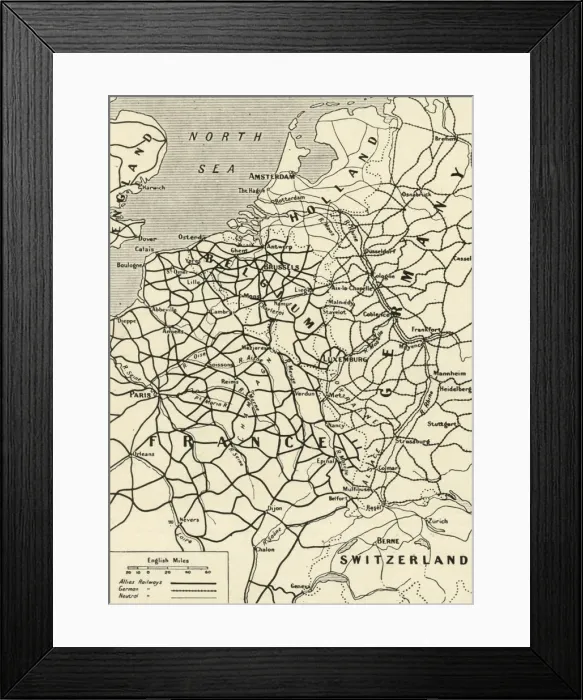 Framed Print : Railway Systems of the Allies and Germany, 1916. Creator: Unknown Framed Print : Railway Systems of the Allies and Germany, 1916. Creator: Unknown