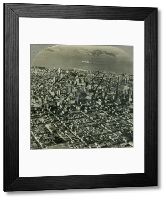Framed Print : San Francisco, Calif. From an Airplane - Fairchild Aerial Surveys Inc. c1930s. Creator: Unknown Framed Print : San Francisco, Calif. From an Airplane - Fairchild Aerial Surveys Inc. c1930s. Creator: Unknown