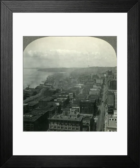 Framed Print : Seattle and Puget Soungd from the Smith Building, Washington, c1930s. Creator: Unknown