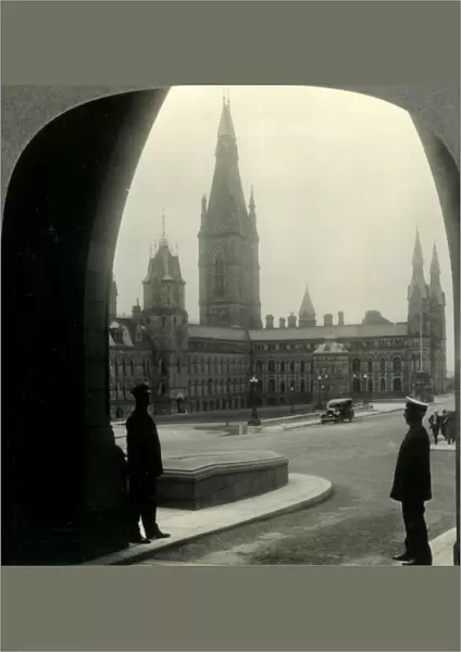 Parliament Buildings and West Block with McKenzie Tower. Ottawa, Canada. c1930s