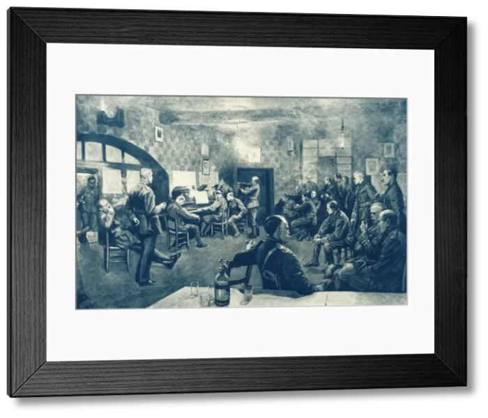 Framed Print : An Evening Concert in Officers Mess of the Artists Rifles, 1917. Creator: Unknown Framed Print : An Evening Concert in Officers Mess of the Artists Rifles, 1917. Creator: Unknown