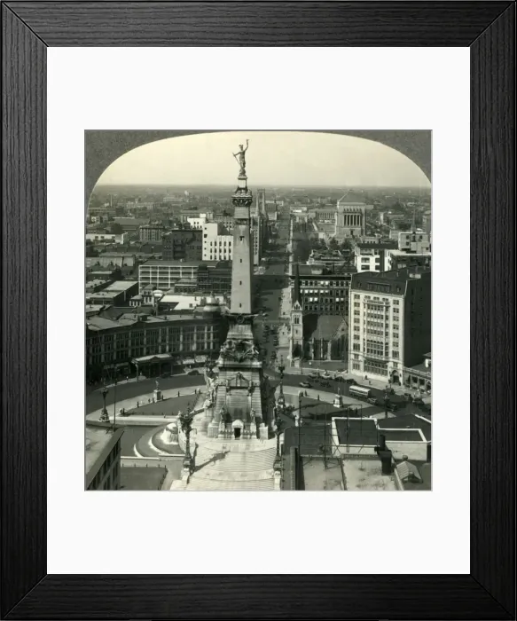 Framed Print : Looking North over Soldiers and Sailors Monument in the Heart of Indianapolis, Ind Framed Print : Looking North over Soldiers and Sailors Monument in the Heart of Indianapolis, Ind