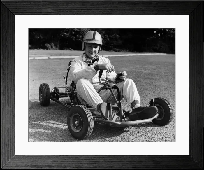 Framed Print : Bruce McLaren on his Em-Bee Wasp kart. Creator: Unknown Framed Print : Bruce McLaren on his Em-Bee Wasp kart. Creator: Unknown