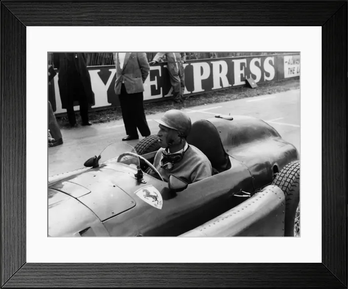 Framed Print : Peter Collins in Lancia - Ferrari, 1956 British Grand Prix. Creator: Unknown Framed Print : Peter Collins in Lancia - Ferrari, 1956 British Grand Prix. Creator: Unknown