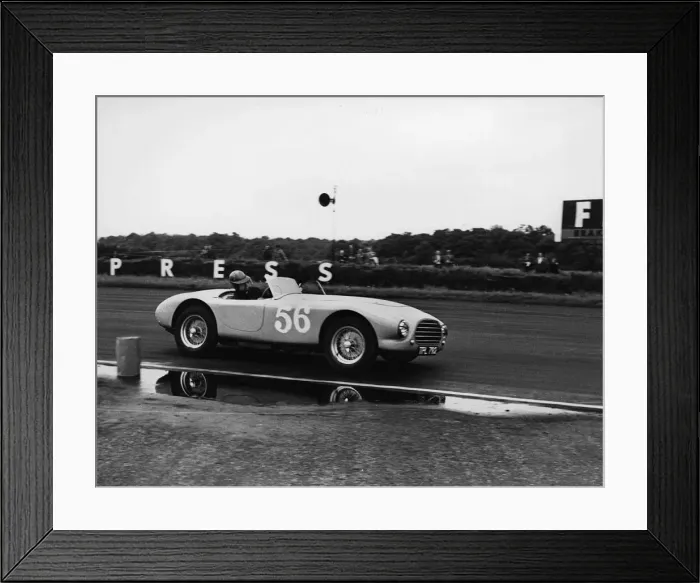 Framed Print : 1953 A. C. Ace prototype, V. Davison at Silverstone 1954. Creator: Unknown Framed Print : 1953 A. C. Ace prototype, V. Davison at Silverstone 1954. Creator: Unknown