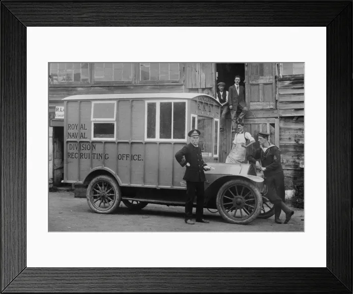 Framed Print : 1915 Crossley Royal Naval Division mobile recruiting office. Creator: Unknown Framed Print : 1915 Crossley Royal Naval Division mobile recruiting office. Creator: Unknown