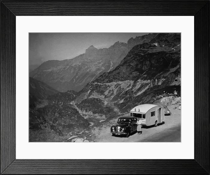 Framed Print : 1954 Austin A70 Hereford with Pipit caravan. Creator: Unknown Framed Print : 1954 Austin A70 Hereford with Pipit caravan. Creator: Unknown