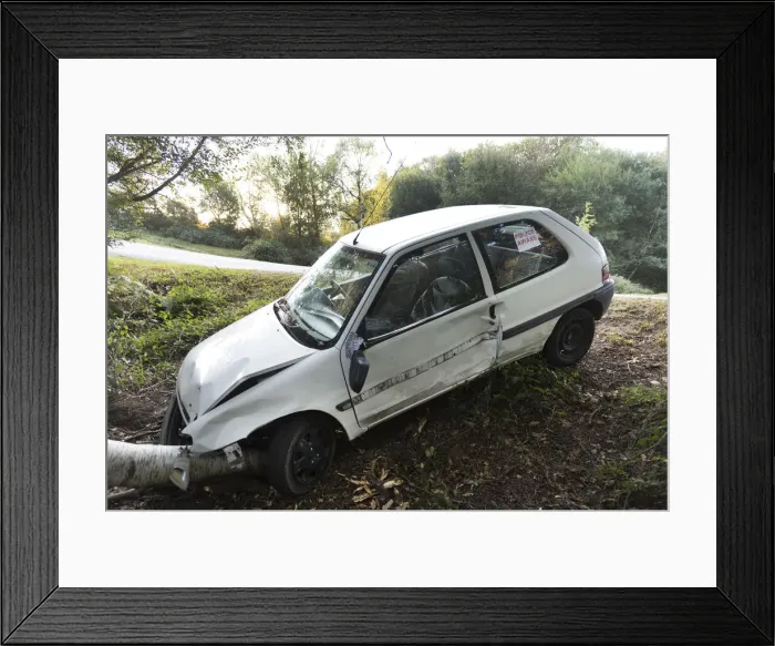 Framed Print : Citroen Saxo accident 2016. Creator: Unknown Framed Print : Citroen Saxo accident 2016. Creator: Unknown