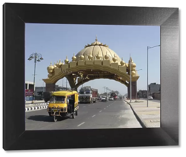 Golden entrance gate to Amritsar Punjab, India 2017. Creator: Unknown