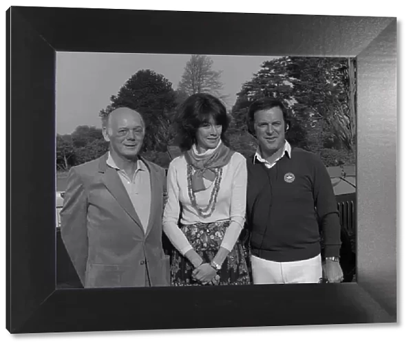 Lord and Lady Montagu with Terry Wogan at Beaulieu during live BBC broadcast. Creator: Unknown
