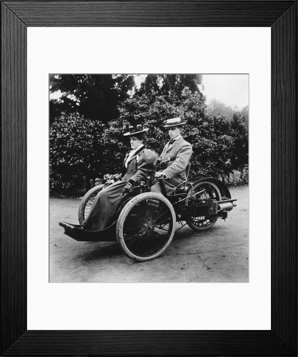 Framed Print : 1897 Leon Bollee cyclecar. Creator: Unknown Framed Print : 1897 Leon Bollee cyclecar. Creator: Unknown