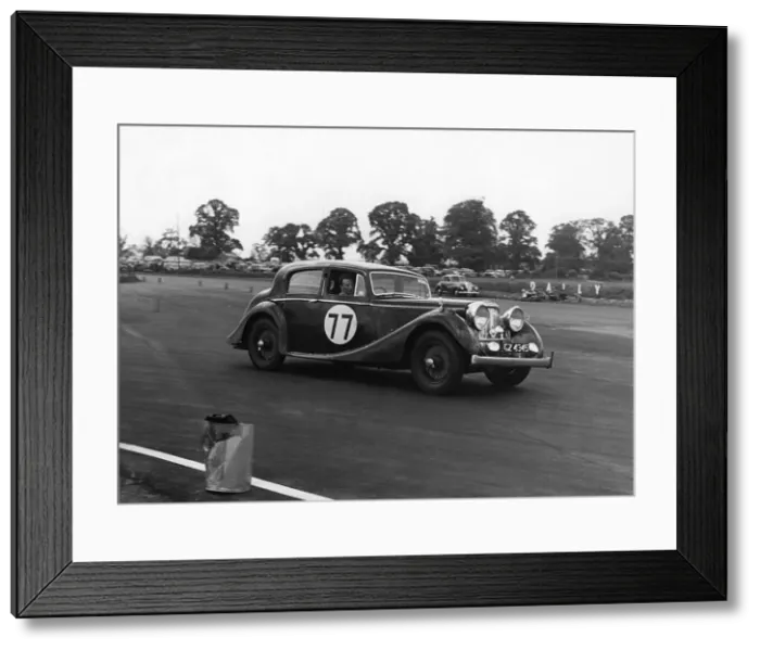 Framed Print : 1946 Jaguar MKIV 3. 5 litre, 8 Clubs meeting Silverstone. Reg GZ4345. Creator: Unknown Framed Print : 1946 Jaguar MKIV 3. 5 litre, 8 Clubs meeting Silverstone. Reg GZ4345. Creator: Unknown